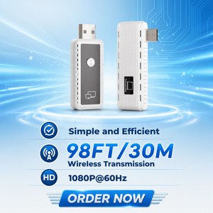 Kit Inalámbrico USB-C TX y HDMI RX Blanco <span class=keywords><strong>de</strong></span> 30M, 1080p, 60Hz, Plug and Play, Transmite Video/Audio <span class=keywords><strong>a</strong></span> <span class=keywords><strong>TV</strong></span>/Monitor desde Teléfono/Laptop - Product Image 1