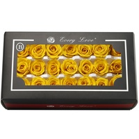 Bunga Mawar Awet Buatan Tangan Kelas B 2-3cm 12pcs Set Kotak Lusinan Bunga Abadi untuk Hari Valentine, Thanksgiving, Natal