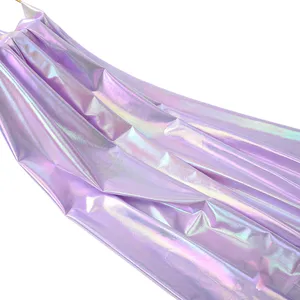 Poliestere iridescente tessuto lavanda metallizzato finto viola per il vestito