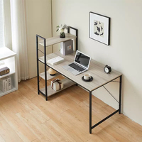 Escritorio de Computadora Metálico con Estante para Sala de Estar, Dormitorio u Oficina