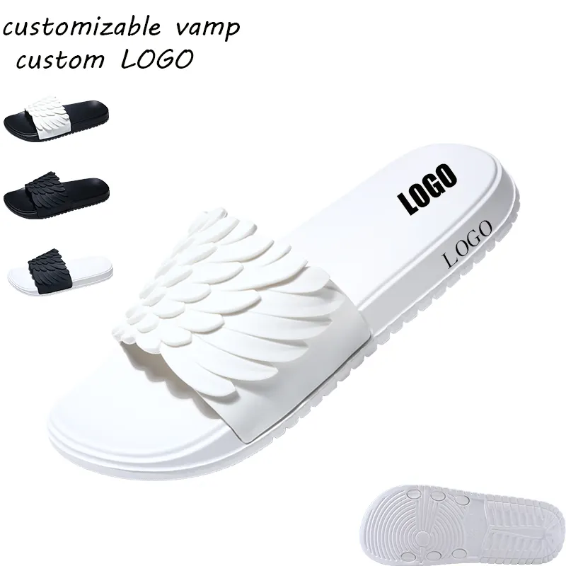Custom logo printed Beach Summer Slide slippers Hot selling unisex PVC slippers Printed unisex Bathroom