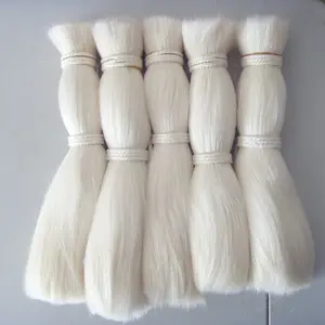 100% yak hair 16'', washed clean straight natural white color