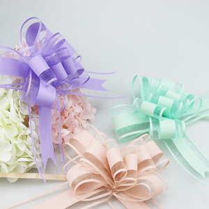 Vente en gros de rubans d'emballage de cadeaux pour décoration de fête de mariage rubans papillon en organza pour emballage cadeau - Product Image 1