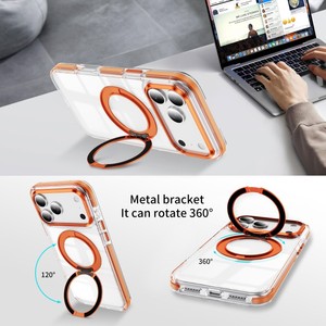 Funda transparente para teléfono móvil Senyork con marco metálico de colores de alta calidad y soporte magnético para iPhone 17 Pro Max - Product Image 5