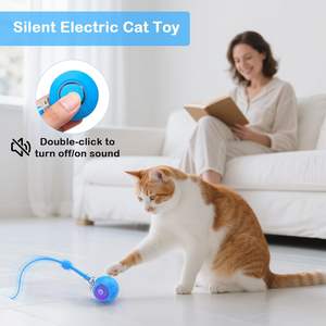 Juego silencioso recargable automático, juguetes para gatos <span class=keywords><strong>de</strong></span> interior azul aburrido, juguetes interactivos para mascotas con movimiento interactivo para gatitos - Product Image 2