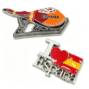 Imán de nevera metálico abridor de botellas de recuerdo de España, venta al por mayor, personalizado, Jamón Ibérico, I Love ESPAÑA, diseño gratuito - Product Image 1