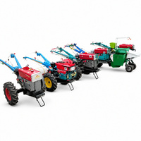 Motoculteur Agricon d'occasion, moteur 8 CV, deux roues, motoculteur à deux roues, pare-chocs renforcé, direction différentielle, usage intensif pour ferme et serre