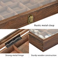 Boîte de rangement à bijoux en bois massif VRetro avec couvercle miroir, organisateur multi-compartiments pour perles et cristaux, coffret cadeau en bois avec logo personnalisé