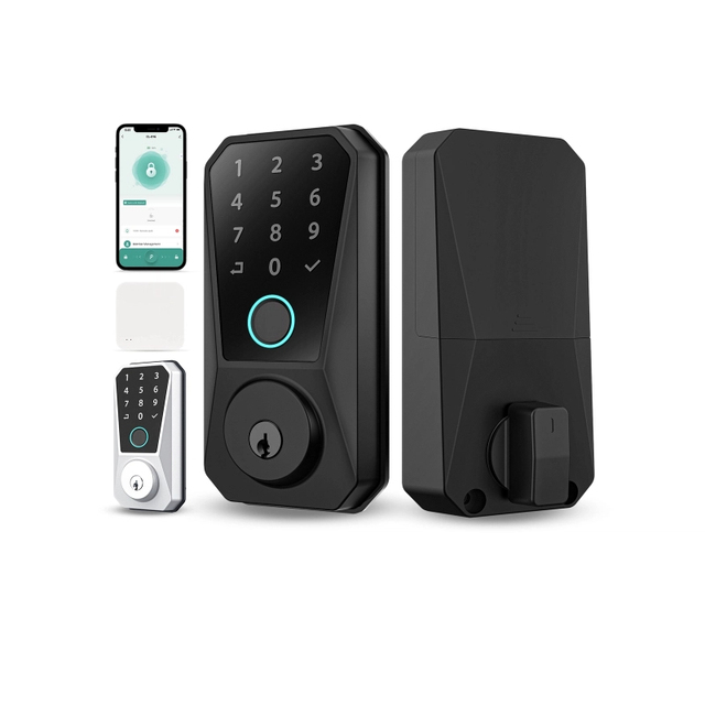 Smart WiFi Door Lock with Fingerprint Electronic Deadbolt with Wifi Lock Made of Durable Zinc Alloy