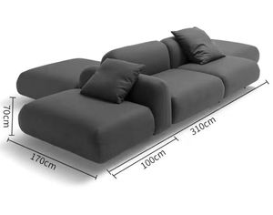 Sofá de lujo de gama alta para sala de estar, sofá de acero inoxidable dorado, tapizado de terciopelo, sofá mínimo, precio al por mayor, sofá de terciopelo para Hotel y hogar - Product Image 3