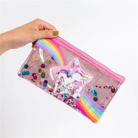 Trousse à crayons créative personnalisée en plastique souple 2026, étui à cosmétiques en PVC pailleté avec fermeture éclair