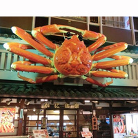 Grand décor de restaurant extérieur en résine artisanat statue de crabe élégante sculpture d'animal en fibre de verre