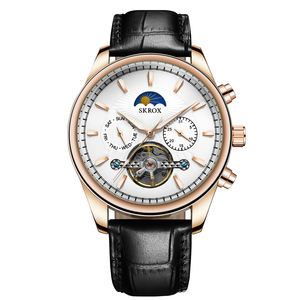 SKrox B correa de cuero genuino reloj de marca de lujo para hombre Relojes Hombre regalo OEM Tourbillon esqueleto relojes mecánicos automáticos - Product Image 2