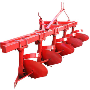 Arado Hidráulico Reversible de 4 Palas Rojo para Cultivo Agrícola - Product Image 1