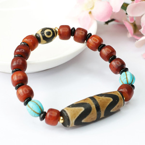 Pulsera de Ágata con Cuentas del Tíbet <span class=keywords><strong>Huya</strong></span> 2026, Estilo Étnico, Venta al por Mayor de Fábrica, S3102501 - Product Image 3