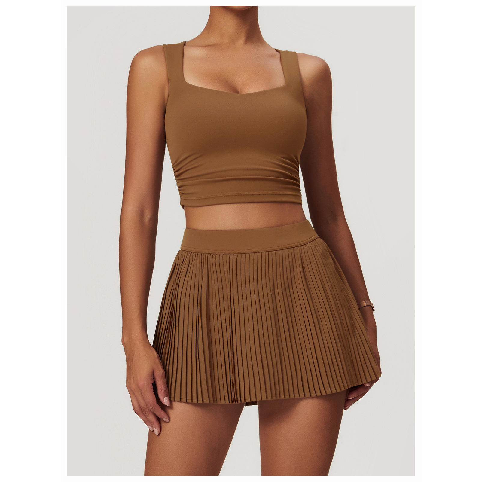 8782 เสื้อกั๊ก, 8782 กระโปรง, สีน้ำตาลชาเบิร์ช