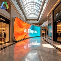 Écran LED incurvé flexible créatif de qualité diffusion AI, 8K, IP65, garantie 2 ans, mur vidéo P1.2-P2.5, 7680Hz, 1000 nits, studio