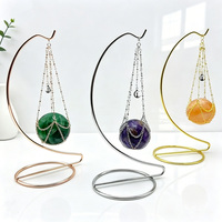 En gros, support de table pour sphère de cristal avec panier de base et sac filet pour chaîne de perles de cristal