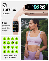 Nuevo Reloj Inteligente B7 con Pantalla HD de 1.47 Pulgadas, Bluetooth, Respuesta a Llamadas, Notificaciones, Monitoreo de Salud, Resistente al Agua IP68, Reloj Deportivo de Pulsera