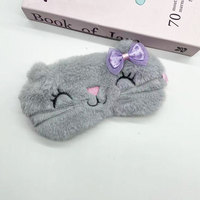 Masque de sommeil en peluche doux et amusant, cache-yeux en forme de chat, licorne, animal, pour enfants, filles et adultes, idéal pour les voyages