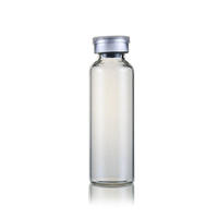 Flacon en verre stérile transparent, flacon en verre jetable pour liquides avec bouchon en caoutchouc