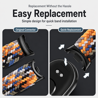 Bracelet en nylon tressé pour Xiaomi Smart Band 8 9 10, sangle de remplacement réglable avec fermoir magnétique coulissant pour le sport ou l'usage quotidien