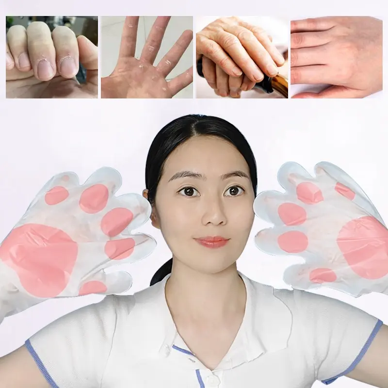 Cute Cat Claw Hand Gloves Infused Hand Skin Care Mask Natural Organic Goat Milk Soft Moisturizing Gloves Hand Mask Gloves