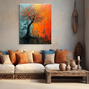 Dipinto Moderno di Lusso con Paesaggio Astratto, Bellissima Decorazione da Parete per Soggiorno, Olio su Tela con Supporto Leggero - Product Image 5