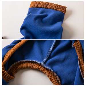 Mono elástico de punto con bloques de color para mascotas, con cuello alto y capucha, cubre patas para <span class=keywords><strong>perros</strong></span> pequeños, ideal para paseos nocturnos. - Product Image 5