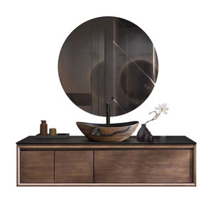 Minimalist washbasin wood color artistic above counter basin cabinet combination - Product Image 1