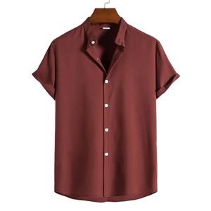 Chemises à manches courtes boutonnées personnalisées pour hommes, style décontracté d'été, t-shirts légers à boutons - Product Image 3