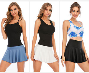 Telas suaves altas INS 2 en 1 Faldas de golf de entrenamiento Cintura alta con bolsillos Vestidos de tenis con pantalones cortos Falda DE TENIS interior - Product Image 5