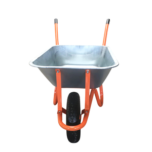 WB6414L Brouette de chantier robuste 160 kg avec roue pneumatique 4.00-8 et plateau en acier thermolaqué, carretilla de jardin - Product Image 2