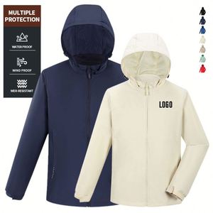 Veste pour homme de haute qualité avec logo personnalisé, couleur unie, à capuche, veste de sport, veste de loisirs d'extérieur, coupe-vent, vente en gros, imperméable - Product Image 1