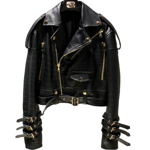 Chaqueta de Motociclista Unisex Elegante de Piel de Oveja 2025, Negra Brillante, Lisa, Teñida, Transpirable, Resistente al Viento, para Otoño, Primavera e Invierno - Product Image 1