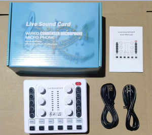 Ensemble de carte son et microphone V8 <span class=keywords><strong>M3</strong></span> S6 M8 V8S, microphone à condensateur professionnel avec compression de référence pour un son cristallin - Product Image 5