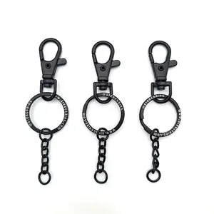 Customisable Premium Swivel Lanyard Snap Hook with Split Keyrings with Chain Silver Keychain Open Jump Ring and Connector