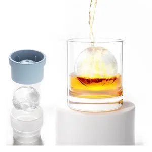 6Cm Whisky Ronde Heldere Froz Ijs Kubus Mal Siliconen Ijsbal Maker Met Aangepaste Logo