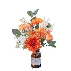 Bouquet de fleurs artificielles CallaFloral Orange en plastique Décoration d'intérieur Décoration de mariage CF01409 - Product Image 5