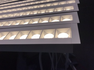 Sleek Modern LED Linear <strong>Pendant</strong> for Office Spaces 12W Ceiling <strong>Light</strong> Remote Oval Small featuring Modern Linear Design Lens
