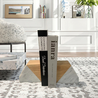 Nouveauté : Serre-livres en marbre naturel gris personnalisé, style nordique, forme irrégulière, design gravé, décoration pour la maison et le bureau