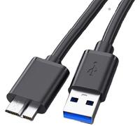 Cable Adaptador USB 3.0 Micro B Macho, Conector en Ángulo Recto, Conductor de Cobre Niquelado y Recubierto de PVC, Trenzado, 10M, 3A, Carga Rápida