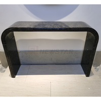 Table d'entrée en marbre noir Console en arc Marbre naturel Style français Bluestone Entrée couloir ConsoleTable