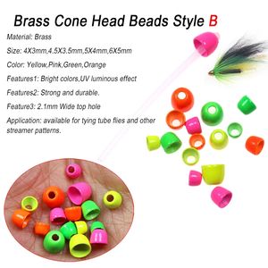 วัสดุทำเหยื่อตกปลาแบบยูวี ทรงกรวยทองเหลือง สำหรับทำ Streamer, Nymph และ Fly Fishing แบบ Woolly Bugger สำหรับปลาเทราต์ ขายส่ง - Product Image 5