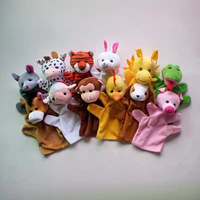 Nouveau Style gants à cinq doigts Jungle Animal marionnette poupée personnage zodiaque Animal gants en peluche famille jeu de rôle marionnettes à main