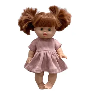 Лавандовое Ребристое Кукольное платье с круглым вырезом, Летнее мини-платье для куклы