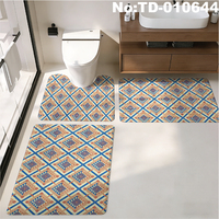 Ensemble de tapis de bain en mousse PVC imperméable et antidérapant avec motif de Noël personnalisé, conception de Noël sur mesure, collection de 3 tapis de salle de bain