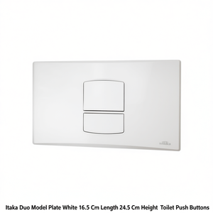 Boutons de chasse d'eau pour toilettes Itaka Duo Model Plate Blanc, 16,5 cm de longueur, 24,5 cm de hauteur - Product Image 3