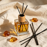 Flacon diffuseur carré en verre pour parfum et aromathérapie, avec couvercle en aluminium, 50 ml, 100 ml, 150 ml, 200 ml, 250 ml