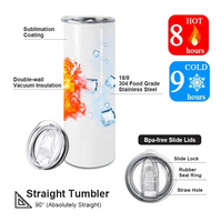 Vaso de sublimación de entrega rápida en almacén de EE. UU., vaso blanco de acero inoxidable de 20oz para impresión por transferencia de calor